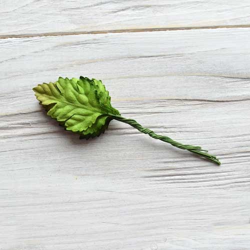 Rosehip leaves with a stem "Green", size 3. 5x2. 5 cm, 10 pcs