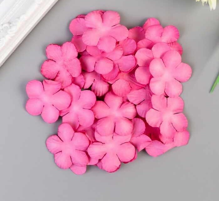 Set of paper petals "Bright pink", d=36mm, 30 pcs