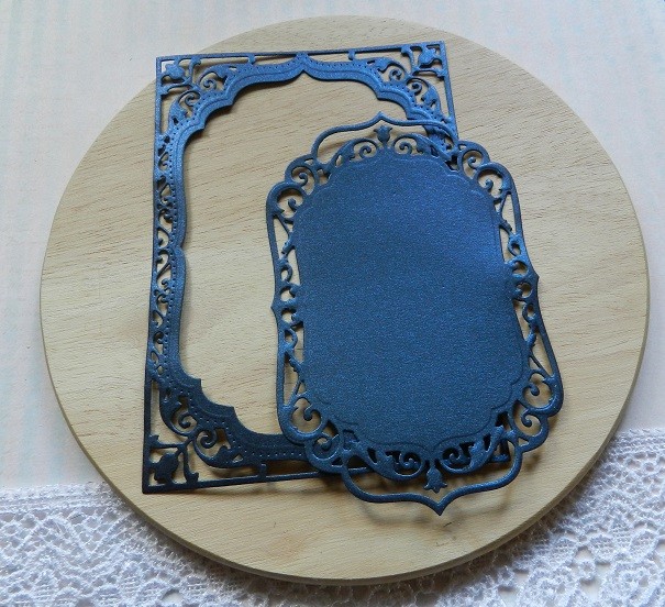 Cutting the frame 2 pcs. dark blue designer mother-of-pearl paper 290 gr.