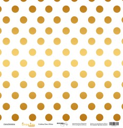 Односторонний лист бумаги с золотым тиснением ScrapМир Every Day Gold "Golden Dots White" размер 30*30см, 190гр
