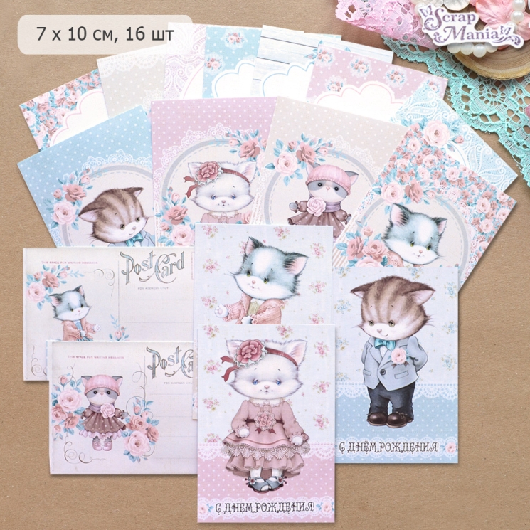Набор карточек "МурТильда" (ScrapMania), 16 шт