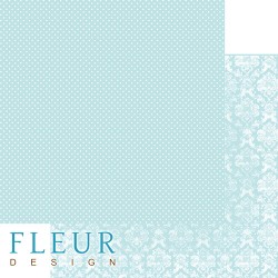 Двусторонний лист бумаги Fleur Design Шебби шик Базовая 2.0 "Утренний аквамарин", размер 30,5х30,5 см, 190 гр/м2