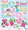 Double-sided sheet of paper Scrapberry's Flower embroidery "Merezhka", size 30x30 cm, 180 g/m2 (ENG)