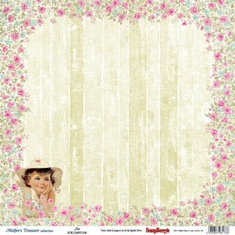 Double-sided sheet of paper Scrapberry's Mother's treasures "Joy", size 30x30 cm, 180 g/m2