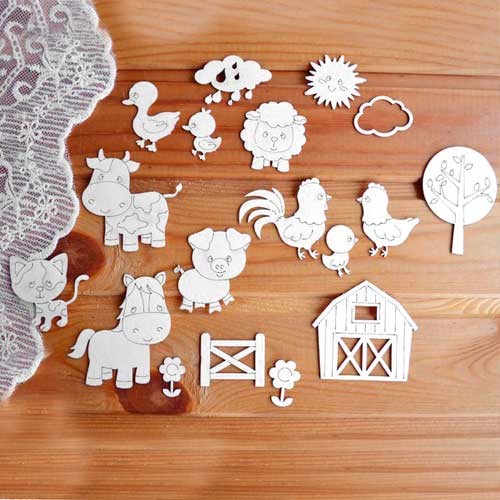 Чипборд Просто Небо "Лесные зверята", 27 элементов