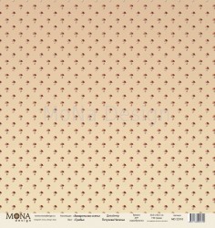 Односторонний лист бумаги MonaDesign Акварельная осень "Грибы" размер 30,5х30,5 см, 190 гр/м2