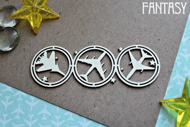 Чипборд Fantasy "Орнамент с военной техникой 1143» размер 9*3 см