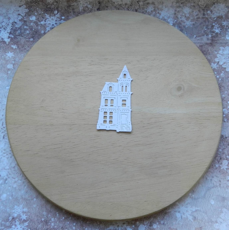 Вырубка домик №3 белая бумага кардсток 290 гр.