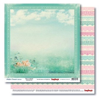 Double-sided sheet of paper Scrapberry's Mother's treasures "Blue sky", size 30x30 cm, 180 g/m2
