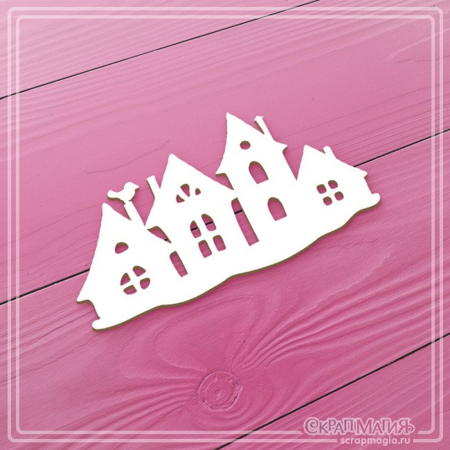 Chipboard Scrapmagia "Houses", size 73x39 mm