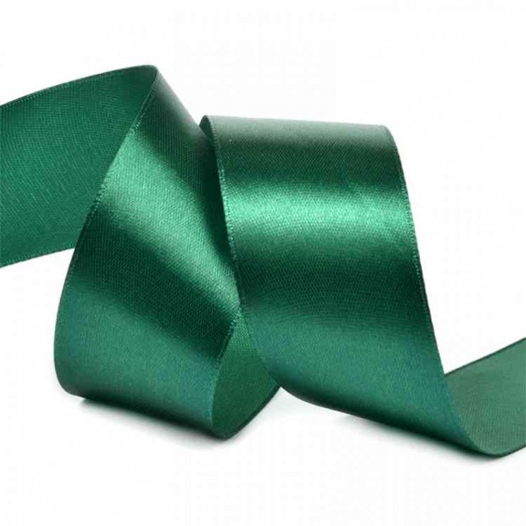 Satin ribbon "Dark green", width 2.5 cm, length 5.6 m