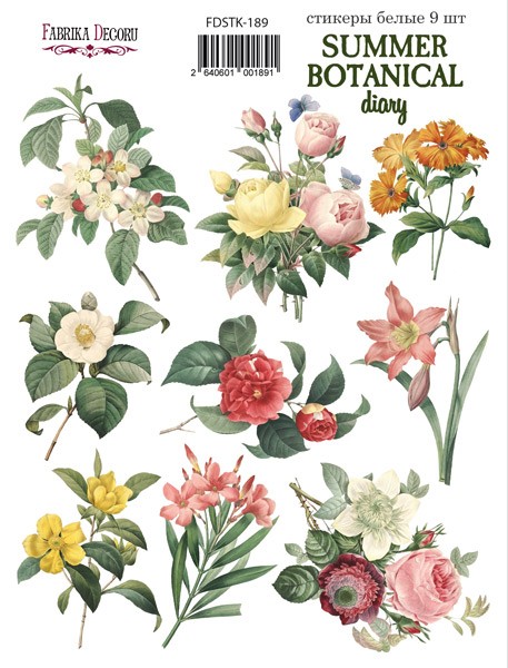 Набор наклеек Fabrika Decoru "Summer botanical diary №189", 9 шт