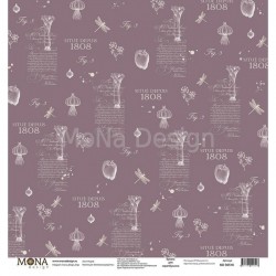 Односторонний лист бумаги MonaDesign Винтажные рецепты "Порей" размер 30,5х30,5 см, 190 гр/м2
