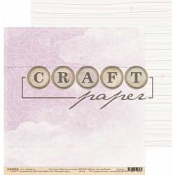 Двусторонний лист бумаги CraftPaper Цветочная вышивка "Пионовый принт" размер 30,5*30,5см, 190гр