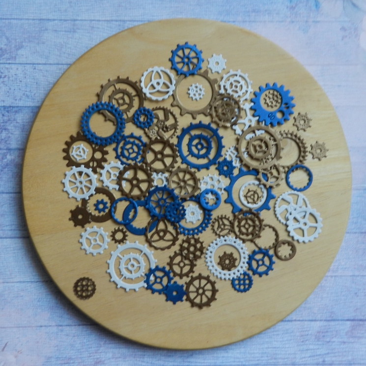 Вырубка набор шестеренок 60 эл. бумага дизайнерская    290 гр.
