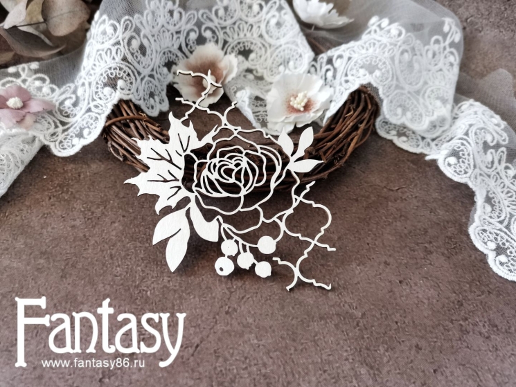 Чипборд Fantasy "Цветок 3481", размер 11,5*8,5 см 