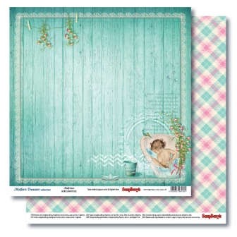 Double-sided sheet of paper Scrapberry's Mother's treasures "Bathing", size 30x30 cm, 180 g/m2