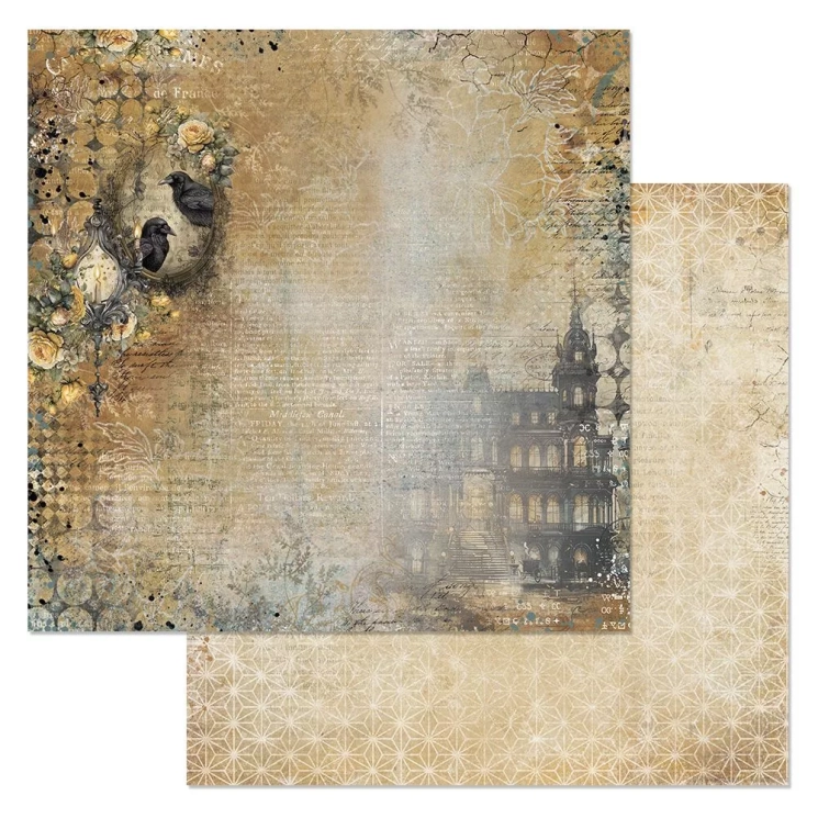 Двусторонний лист "Заколдованные страницы. Темные души", размер 30*30 см, 180гр (ScrapMania) 