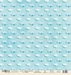 Односторонний лист бумаги MonaDesign Акварельная осень "Облака" размер 30,5х30,5 см, 190 гр/м2