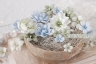 Набор цветов из ткани ручной работы ME flowers "Брызги весны", 14 цветочков, размер от 2 см до 5,5 см