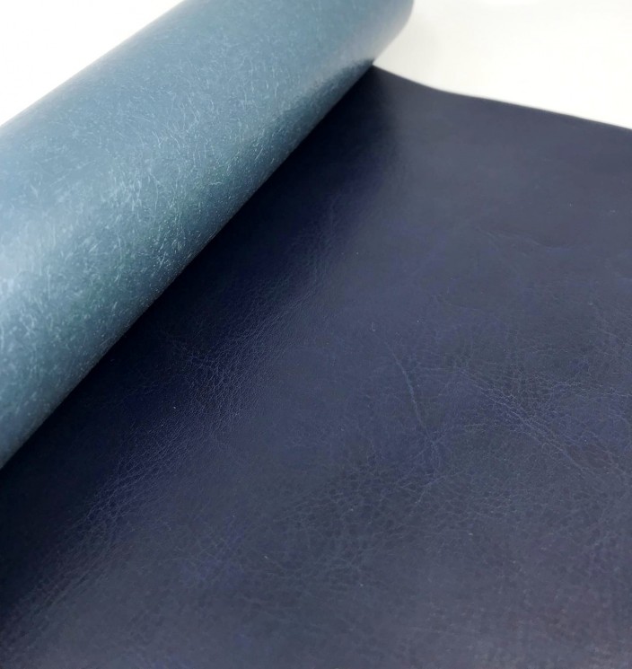 Переплётный кожзам Италия, цвет тёмно-синий глянец, 55Х46 см, 230 г/м2