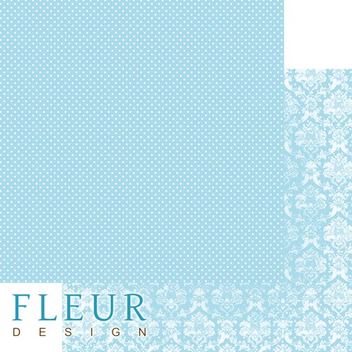 Double-sided sheet of paper Fleur Design Shabby chic Basic 2.0 "Gentle Tiffany", size 30. 5x30. 5 cm, 190 gr/m2