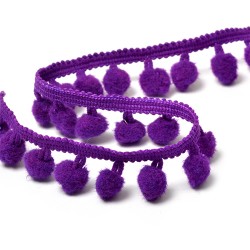Тесьма с помпонами "Фиолетовая", ширина 2 см, длина 1 м