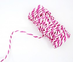 Pink and white paper twine, 11 meters