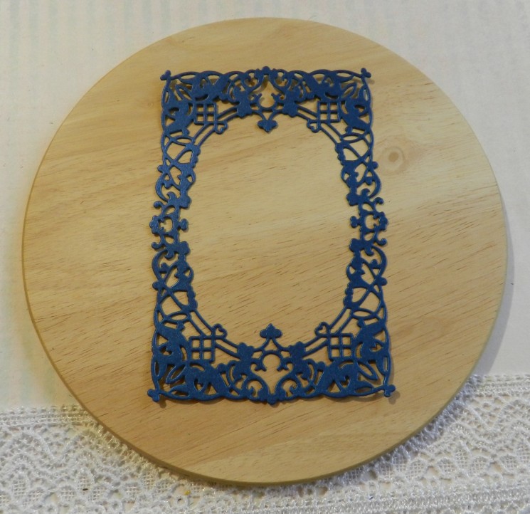 Cutting frame Monogram dark blue mother-of-pearl design paper 290 gr.