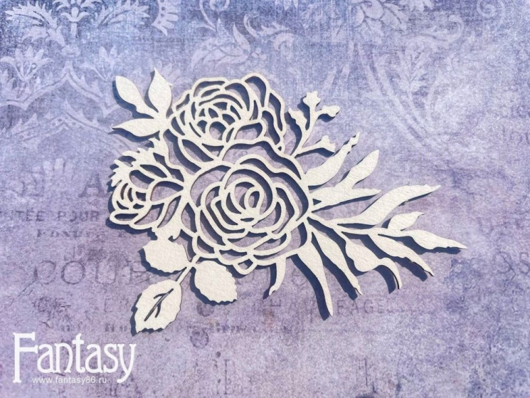 Чипборд Fantasy «На седьмом небе» (Композиция с цветами 2935), размер 9,7*7 см