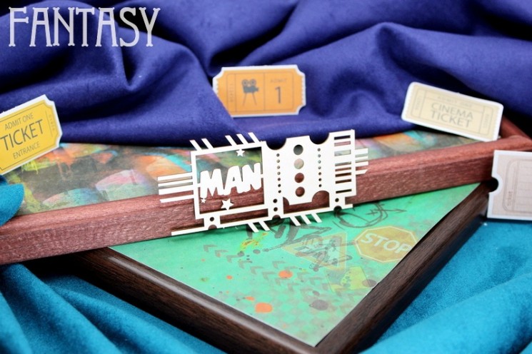 Chipboard Fantasy "Steampunk MAN 2084" size 4.1*8.5 cm