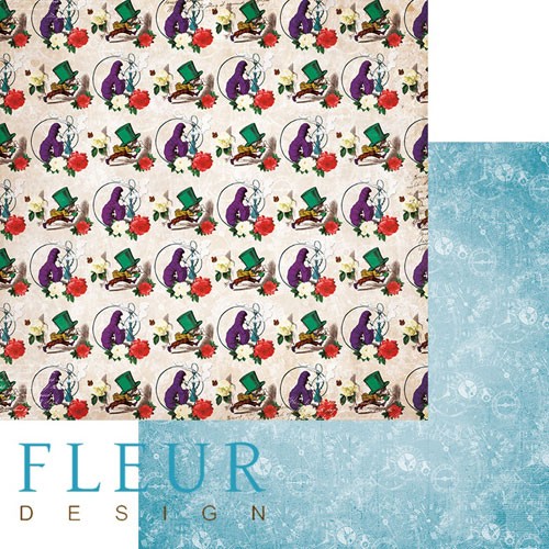 Double-sided sheet of paper Fleur Design In wonderland "The Hatter", size 30. 5x30. 5 cm, 190 gr/m2