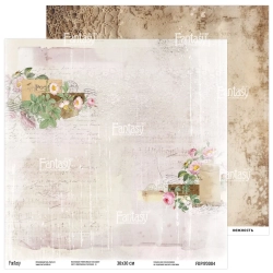 Двусторонний лист бумаги FANTASY коллекция "Винтажная рапсодия - 4", размер 30*30 см, 190 гр
