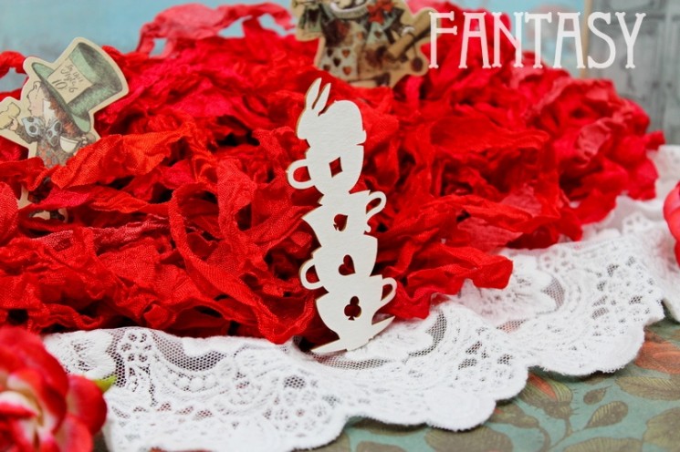 Чипборд Fantasy "Кролик на чашках 1826" размер 8*3см