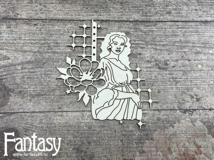 Чипборд Fantasy «Мамино счастье (Будущая мама с цветочком 3208)» размер 9,5*8,5 см