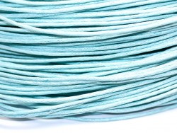 Waxed cord 1 mm, color Blue, cut 1 m