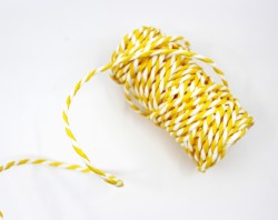 Шпагат бумажный желтый с белым, 11 метров