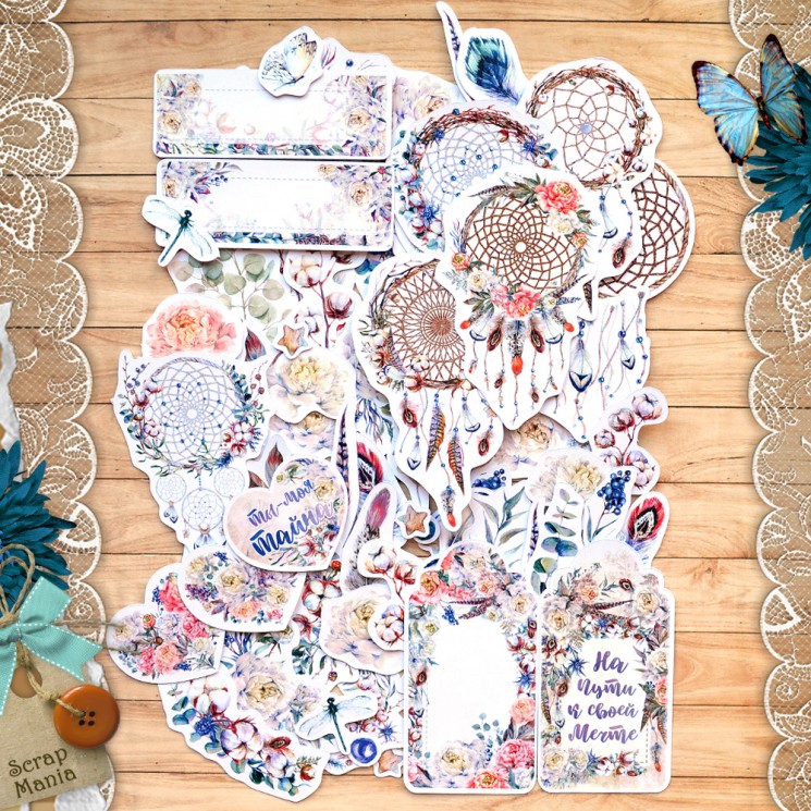 Набор высечек из бумаги "Танцы ветра" (ScrapMania), 71 шт