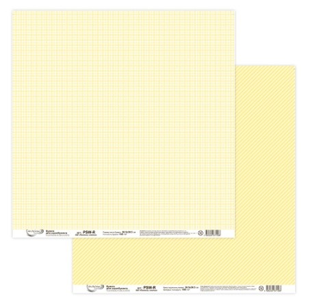 Двусторонний лист бумаги Mr. Painter "Полоска, клетка-504" размер 30,5Х30,5 см, 190г/м2