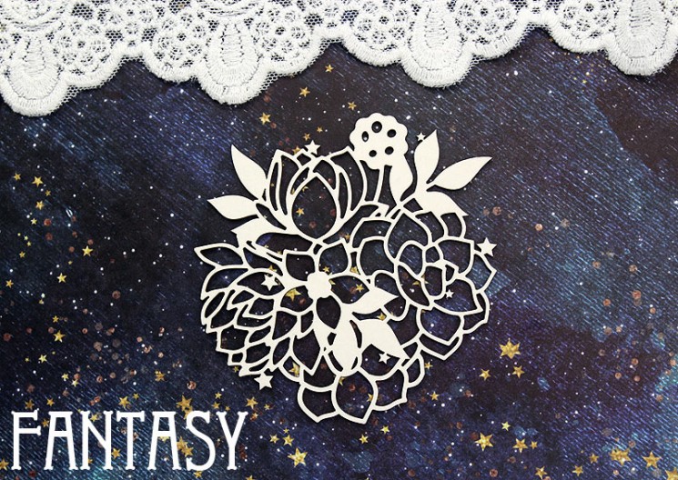 Chipboard Fantasy "Flower arrangement 1417" size 7.7*7.9 cm