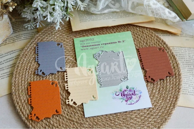 Нож для вырубки "Опаленная страница №2" от AgiArt, размер вырубки: 69*45 mm