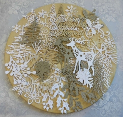 Вырубка набор 33 эл. новый год бумага кардсток 290 гр