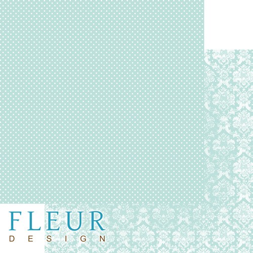 Двусторонний лист бумаги Fleur Design Шебби шик Базовая 2.0 "Сочный мятный", размер 30,5х30,5 см, 190 гр/м2