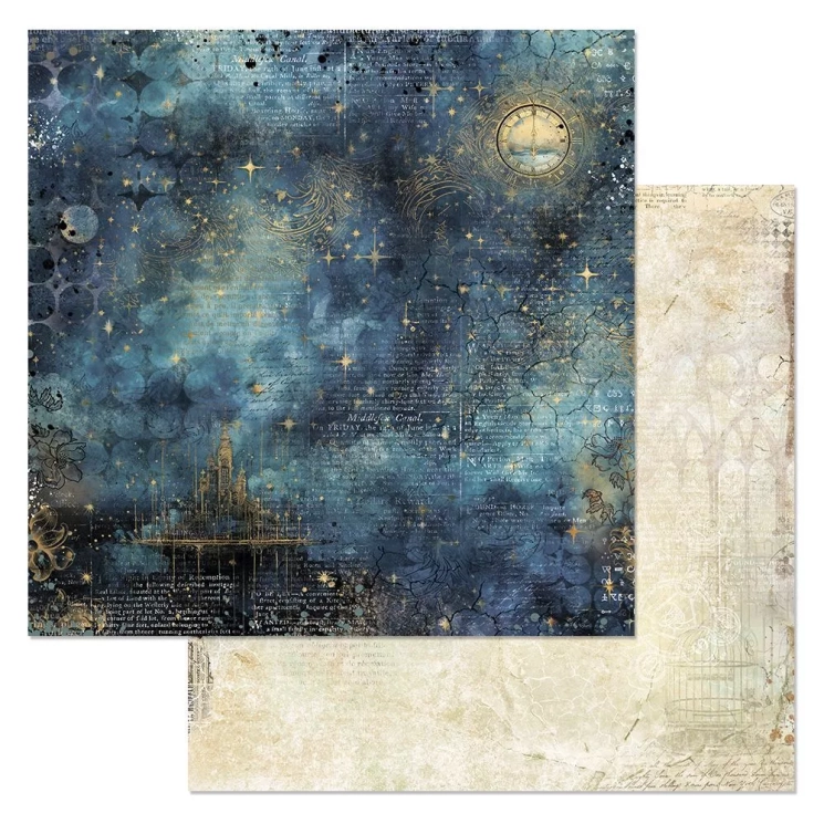 Двусторонний лист "Заколдованные страницы. Призрачные замки", размер 30*30 см, 180гр (ScrapMania)