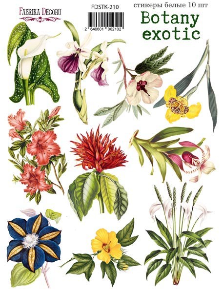 Fabrika Decoru "Botany exotic No.210" sticker set, 10 pcs