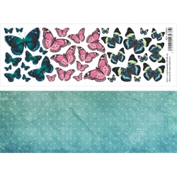 Двусторонний лист с картинками "Весенний этюд. Бабочки", 10х30 см, 180 гр/м2
