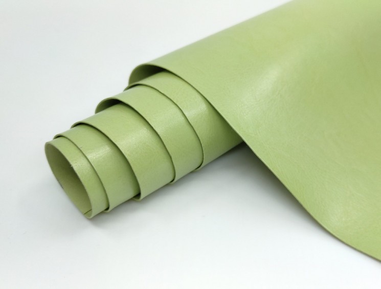 Binding leatherette Italy, color Asparagus gloss, without texture, 50X35 cm, 240 g /m2