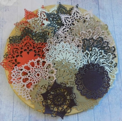 Вырубка набор  19 шт. бумага дизайнерская перламутровая  125 гр. 