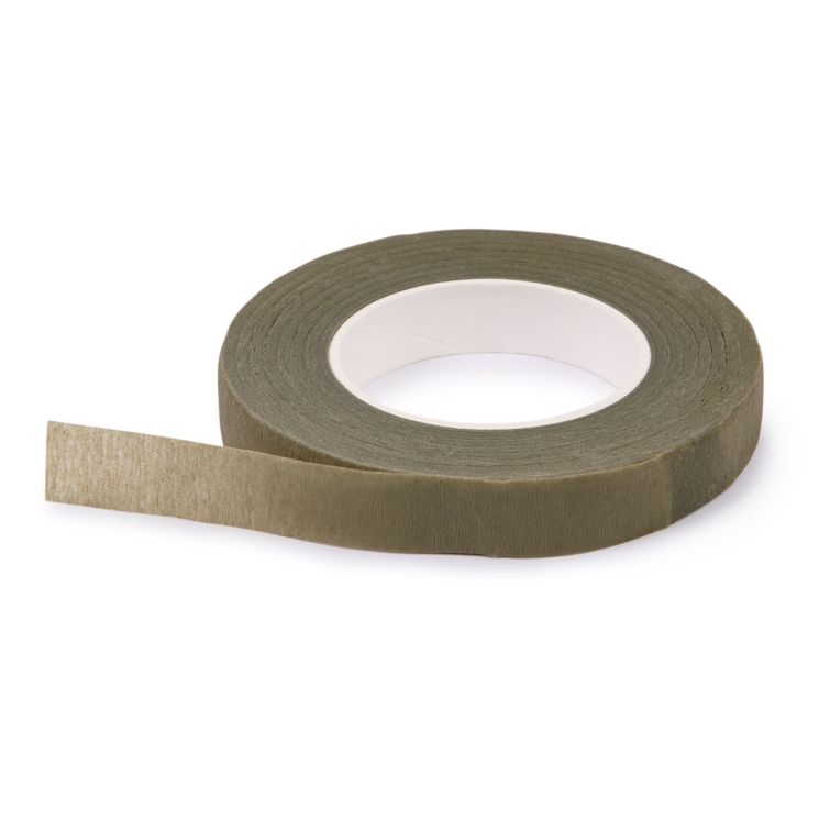 Флористическая лента (Тейп лента) "Оливковый" ширина 10 мм, в рулоне 27 метров