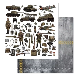 Двусторонний лист "Радость Победы. Детали", размер 30*30 см, 180гр (ScrapMania)